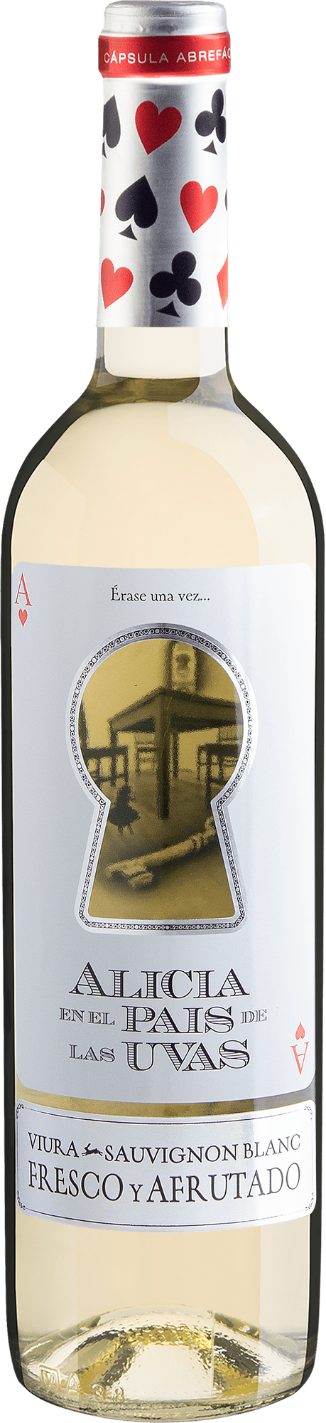 Garrafa do vinho Alicia en el Pais de Las Uvas Viura - Sauvignon Blanc