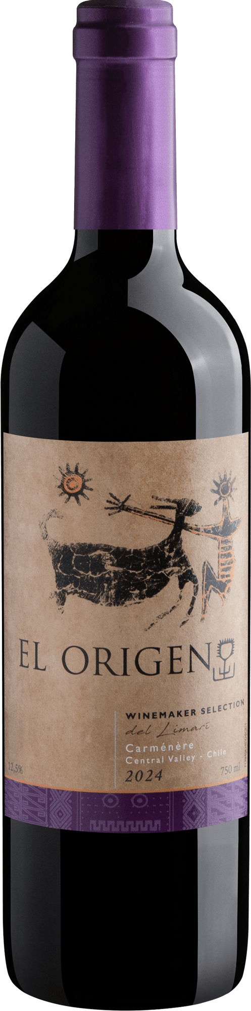 Garrafa do vinho El Origen Winemaker Selection del Limarí Carménère