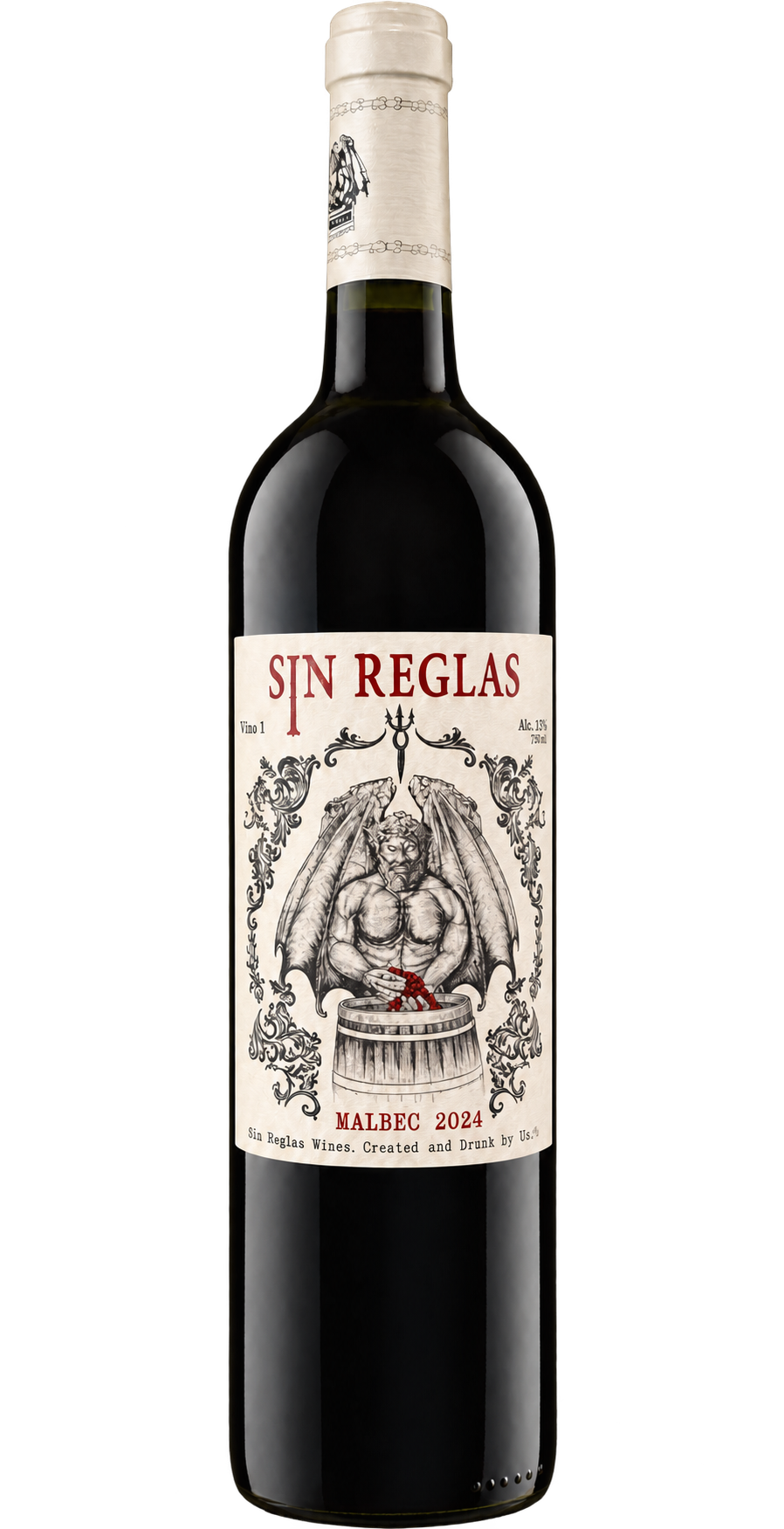 Garrafa do vinho Sin Reglas Malbec